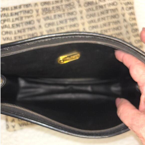 Mario Valentino Black Leather Clutch with Dust Bag - Picture 5 of 6